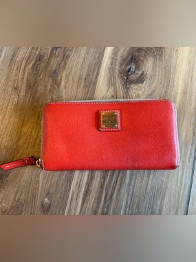 Dooney & Bourke Saffiano Zip Around Wallet Tomato 🍅
